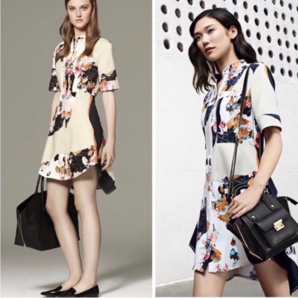 3.1 Phillip Lim size small kimono high neck fall floral dress - Picture 6 of 7